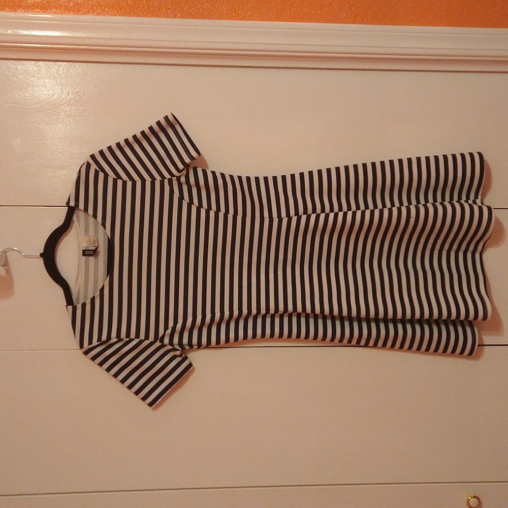 Divided H&M Navy & White Striped Dress